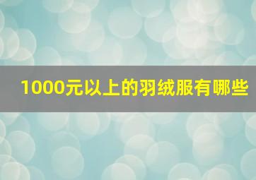 1000元以上的羽绒服有哪些