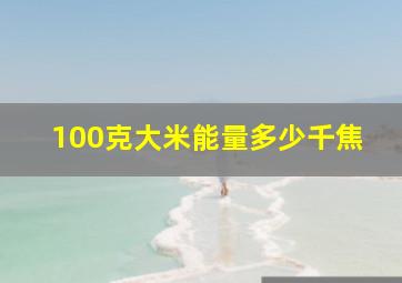 100克大米能量多少千焦