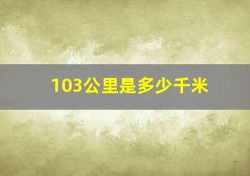 103公里是多少千米