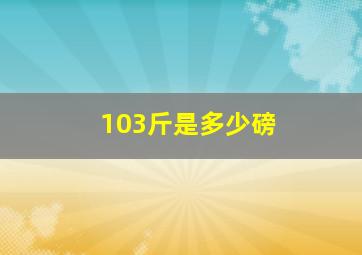 103斤是多少磅