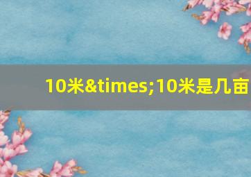 10米×10米是几亩