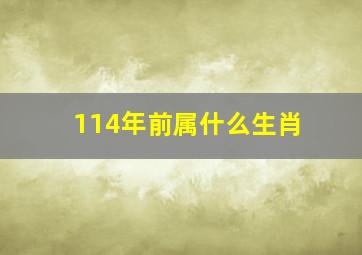 114年前属什么生肖