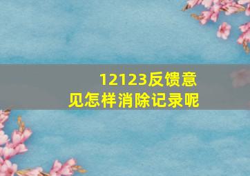 12123反馈意见怎样消除记录呢