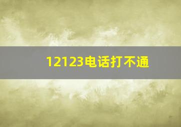 12123电话打不通