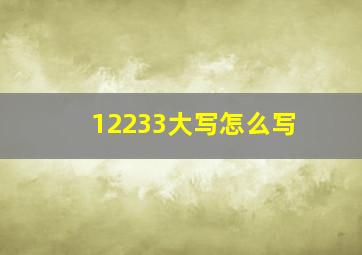 12233大写怎么写