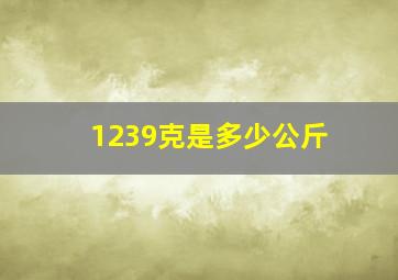 1239克是多少公斤