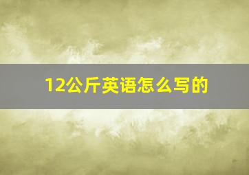 12公斤英语怎么写的