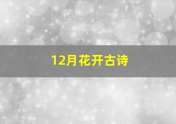 12月花开古诗