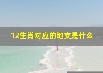 12生肖对应的地支是什么