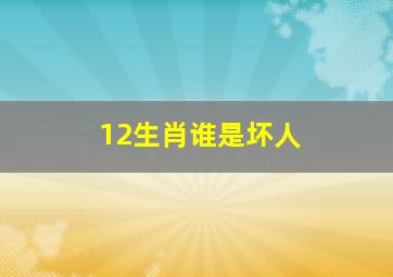 12生肖谁是坏人