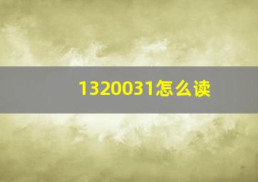 1320031怎么读