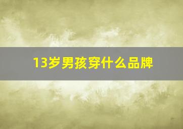 13岁男孩穿什么品牌