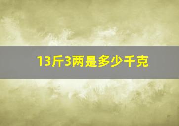 13斤3两是多少千克