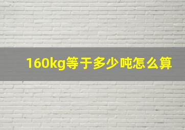 160kg等于多少吨怎么算