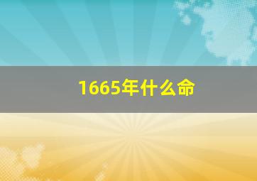 1665年什么命