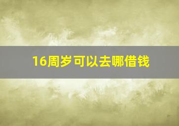 16周岁可以去哪借钱