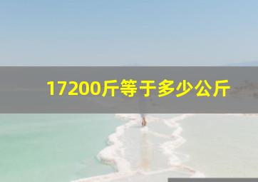 17200斤等于多少公斤