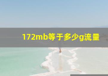 172mb等于多少g流量