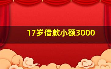 17岁借款小额3000