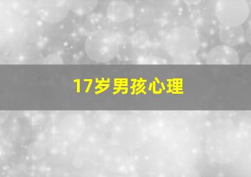 17岁男孩心理