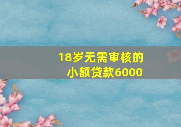 18岁无需审核的小额贷款6000