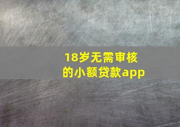 18岁无需审核的小额贷款app