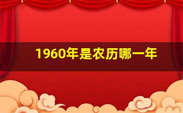 1960年是农历哪一年