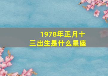 1978年正月十三出生是什么星座