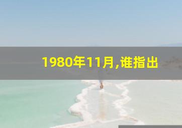 1980年11月,谁指出