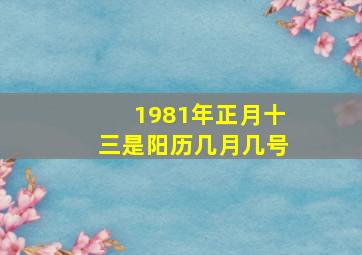 1981年正月十三是阳历几月几号