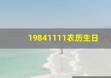 19841111农历生日