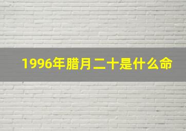 1996年腊月二十是什么命