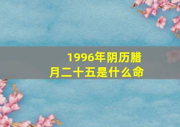 1996年阴历腊月二十五是什么命