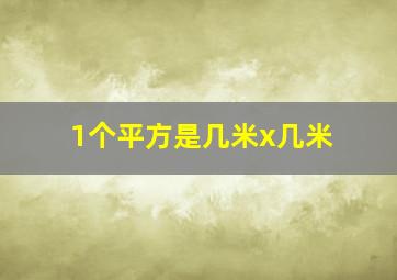 1个平方是几米x几米