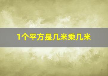 1个平方是几米乘几米