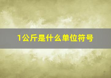 1公斤是什么单位符号