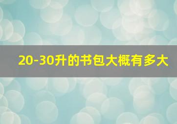 20-30升的书包大概有多大