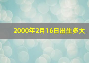 2000年2月16日出生多大