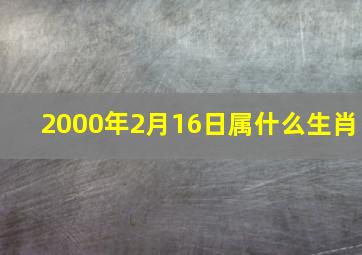 2000年2月16日属什么生肖