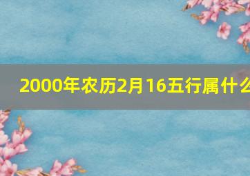 2000年农历2月16五行属什么