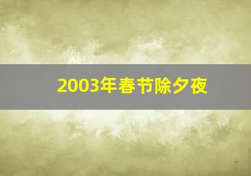 2003年春节除夕夜