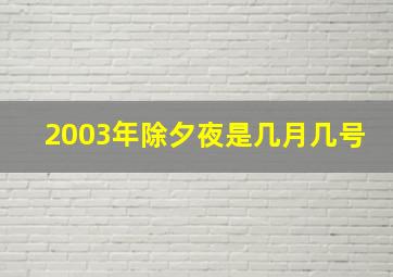 2003年除夕夜是几月几号