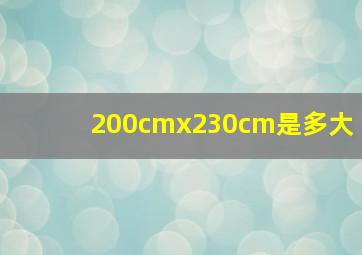 200cmx230cm是多大