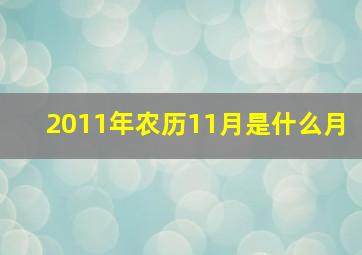 2011年农历11月是什么月