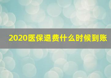 2020医保退费什么时候到账