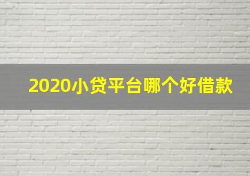 2020小贷平台哪个好借款