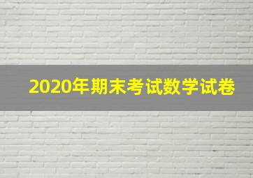 2020年期末考试数学试卷