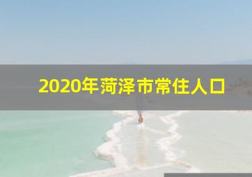 2020年菏泽市常住人口