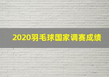 2020羽毛球国家调赛成绩