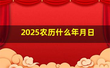 2025农历什么年月日